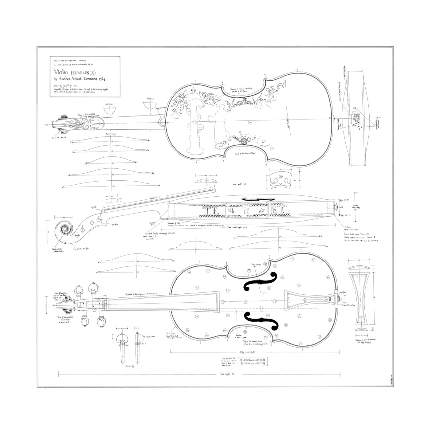 No. 10 Violin (Charles IX) by Andrea Amati Print– Ashmolean Museum