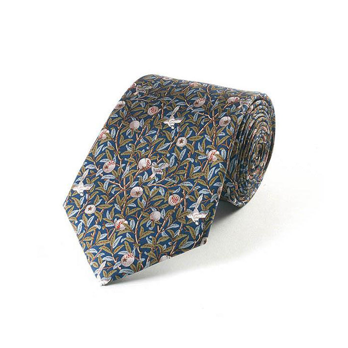 William Morris Navy Pomegranate Tie