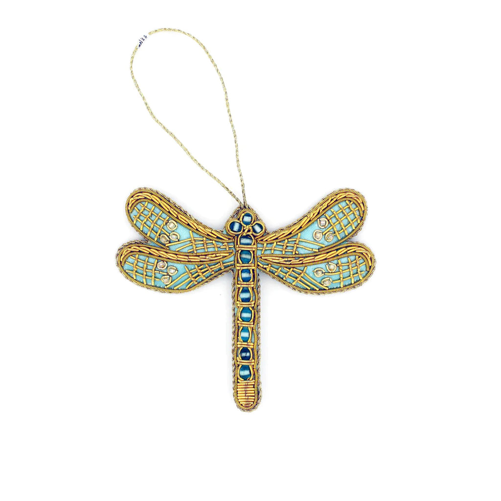 Gold Beaded Dragonfly Decoration