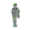 A novelty embossed leather bookmark shaped like the classical statue of Venus, featuring a green and silver holographic foil pattern over a gray base, shown on a plain white background.