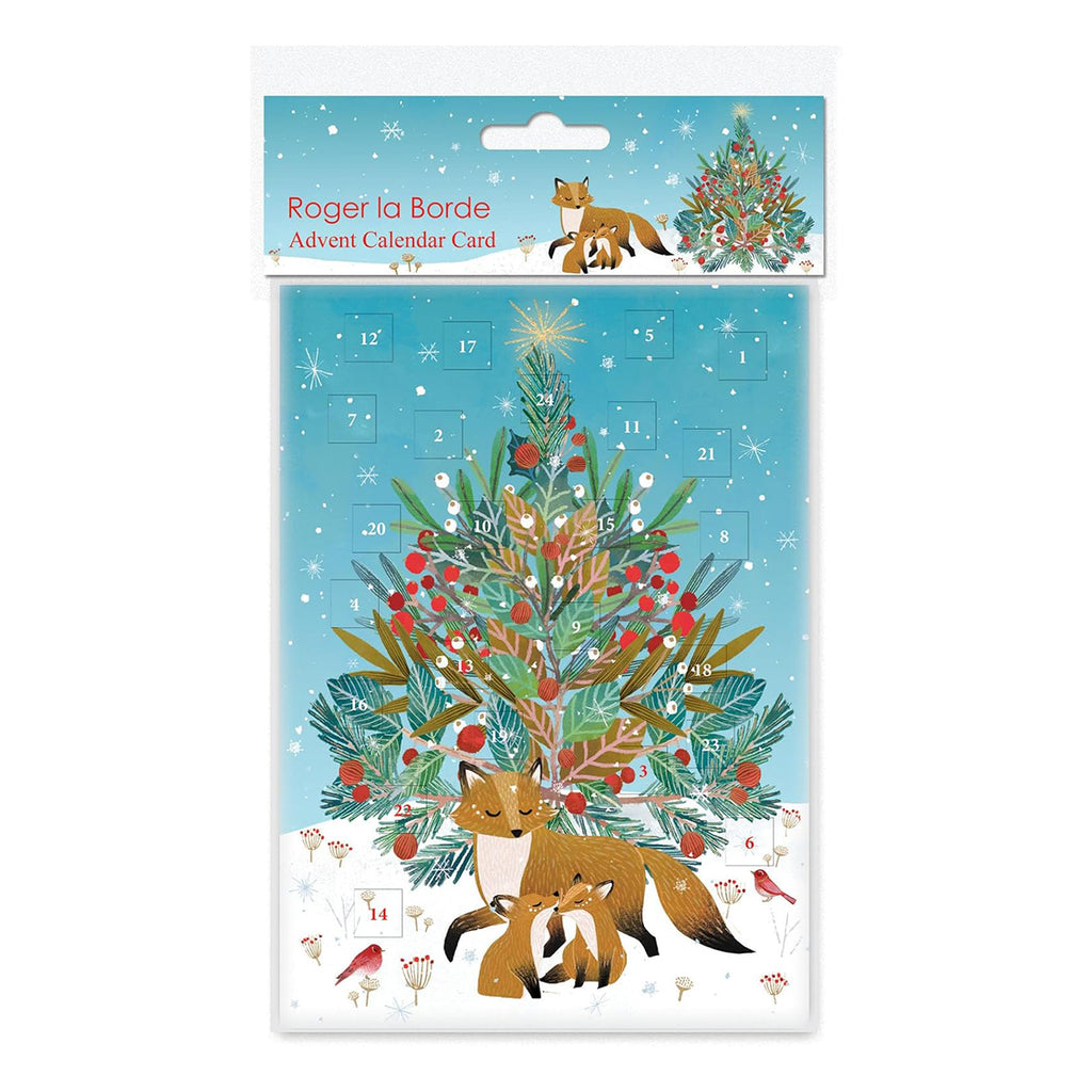 Fox Pack Beneath the Tree Advent Calendar Card