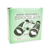 Green cardboard box for set of Junior Adventurer's Binoculars on a white background.