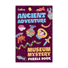 Collins Ancient Adventure Museum Mystery Puzzle Book cover with colorful illustrations on a purple background