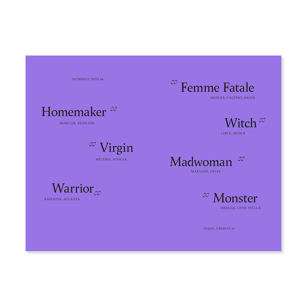 Purple background with black text listing chapter titles for Ancient Myths & Legends Without Men