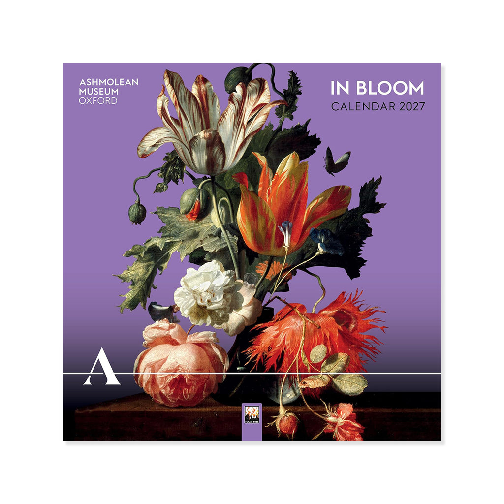 Calendar cover with floral arrangement and Ashmolean Museum branding