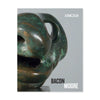 Back cover of Bacon and Moore book showing bronze sculpture by Henry Moore on a grey background 