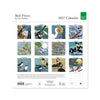 2027 calendar with bird prints by Sue Welfare on a white background