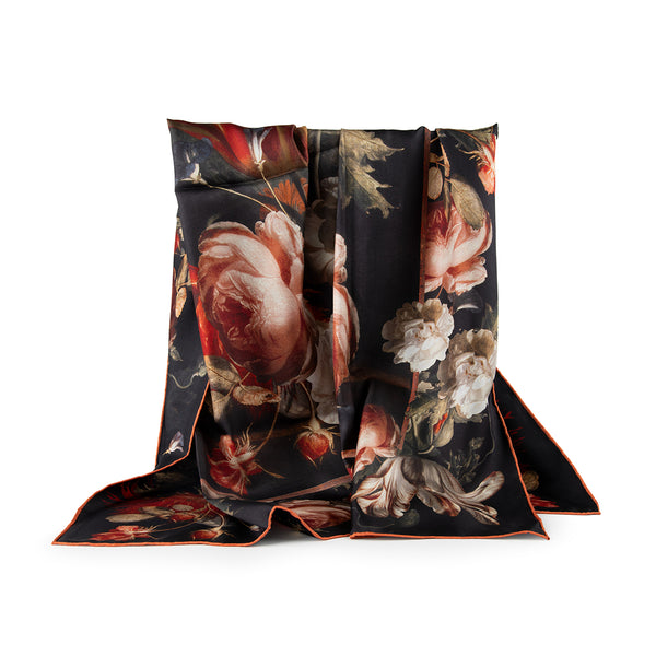 Floral patterned scarf on a white background