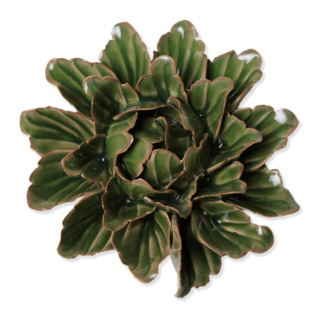 Green ceramic plant on a white background