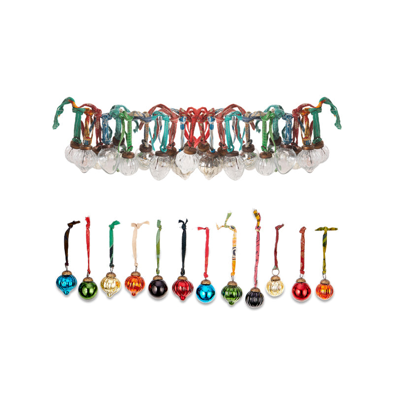 Green red blue orange Dew Drop Mini Glass Decoration