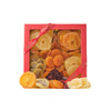 Gift box of dried fruit selection arranged in the shape of a star.