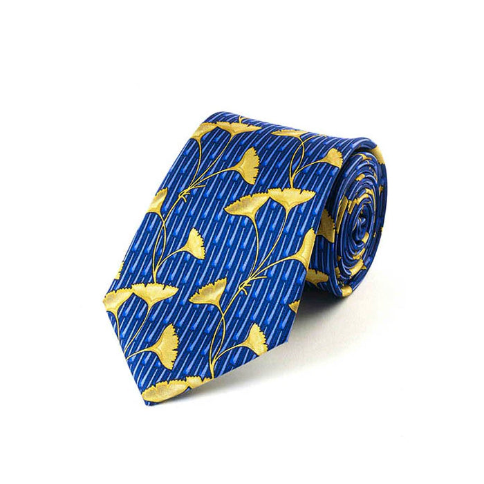 Enamel Ginko Leaf Silk Tie