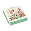 Box of Emily Burningham notecards with floral design on a white background