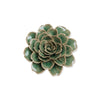 Green ceramic rose flower plant on a white background