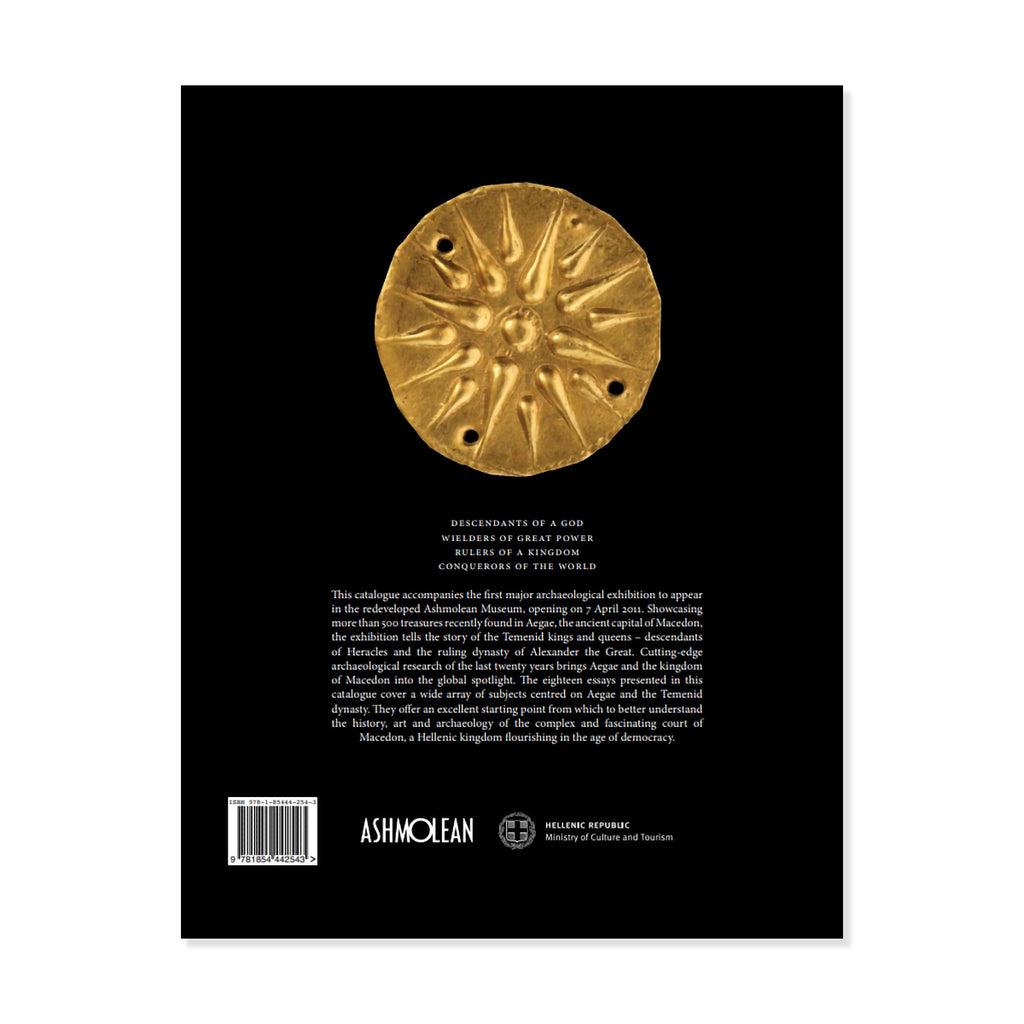 Back cover of Heracles to Alexander the Great book with ancient gold coin and text on a black background.