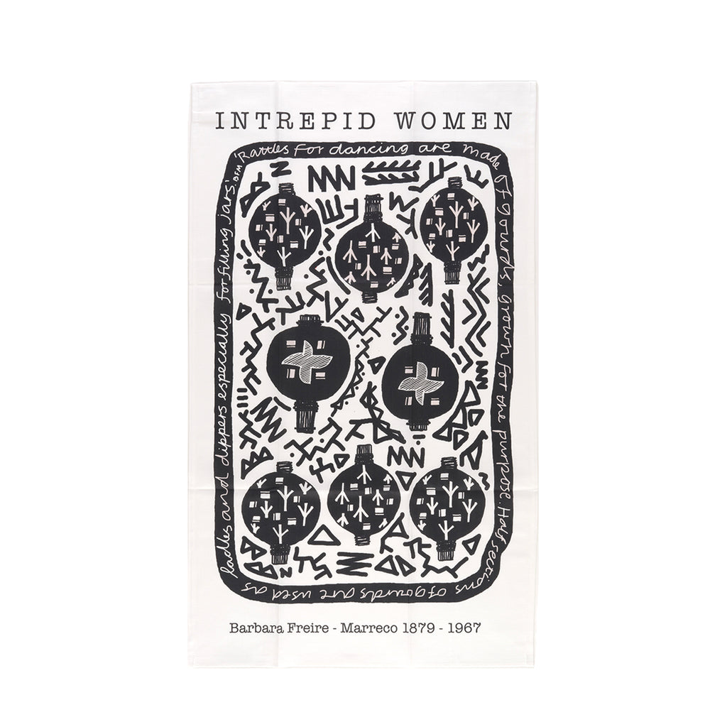 Barbara Freire Marreco tea towel in black and white