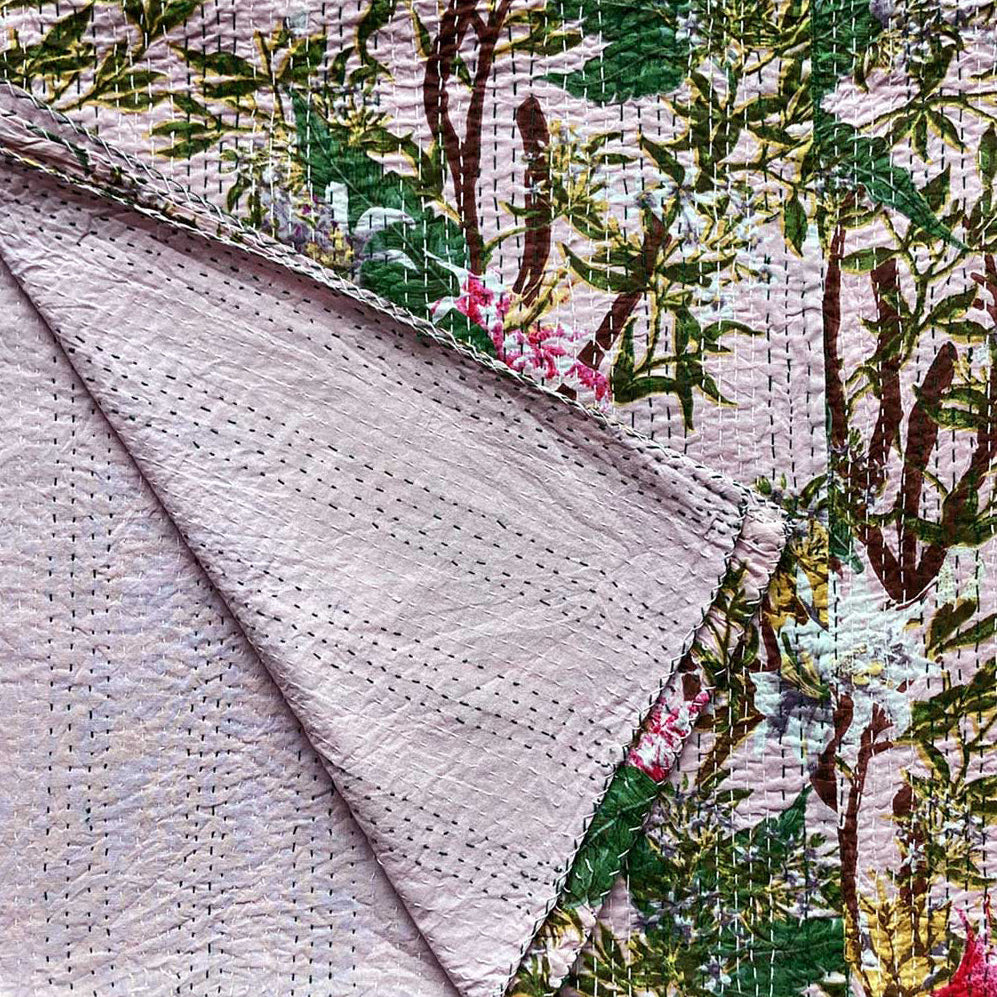 Textile with floral pattern and textured surface