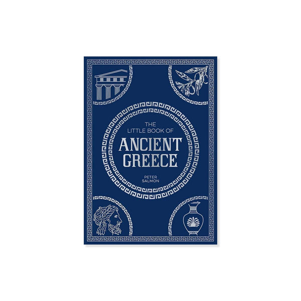 Book cover of 'The Little Book of Ancient Greece' with decorative elements on a white background