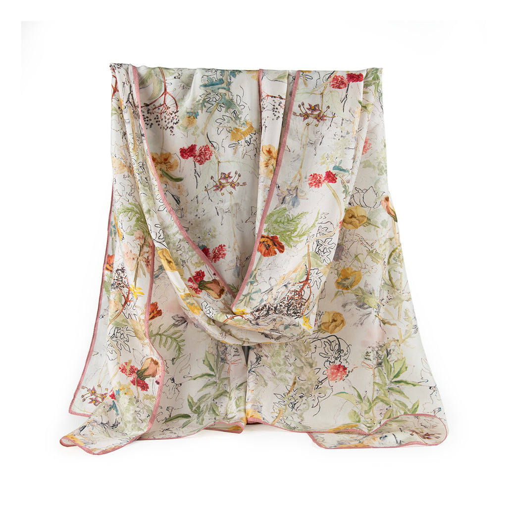 Floral patterned scarf on a white background
