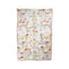 Floral patterned silk scarf on a white background