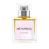 Perfume bottle labeled 'Metaphysic Eau de Parfum' on a white background
