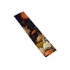 Leather bookmark with Dutch still life floral design on a black background