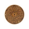 Wooden labyrinth maze puzzle game on a white background.