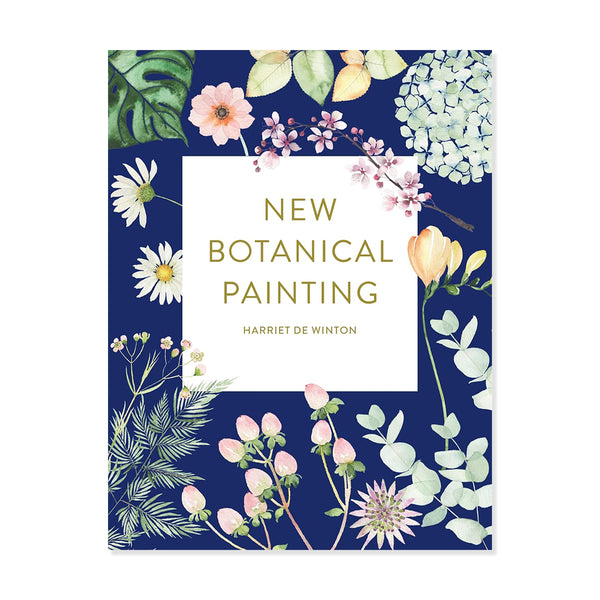 Book cover with floral design and text on a blue background
