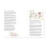 Book page with text and illustrations of flowers on a white background