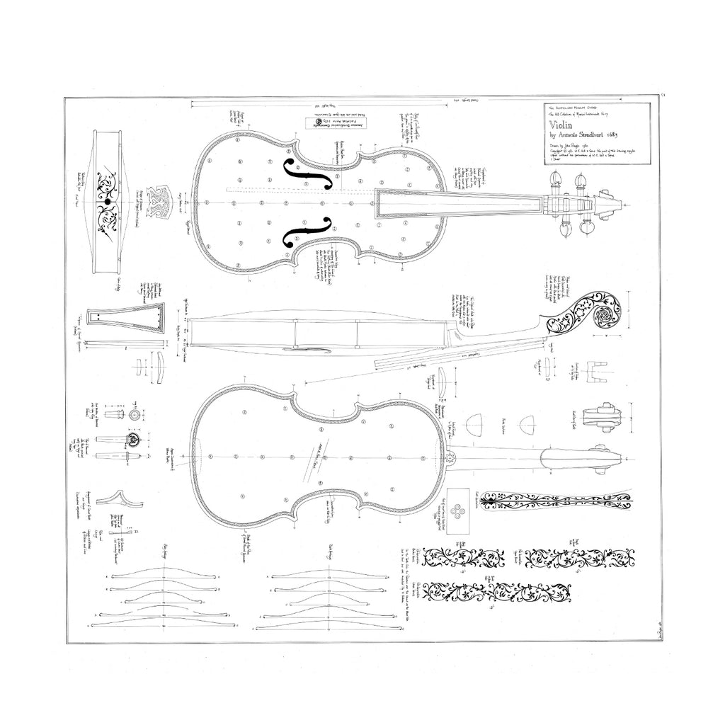 No. 17 Violin Inlaid by Antonio Stradivari Print