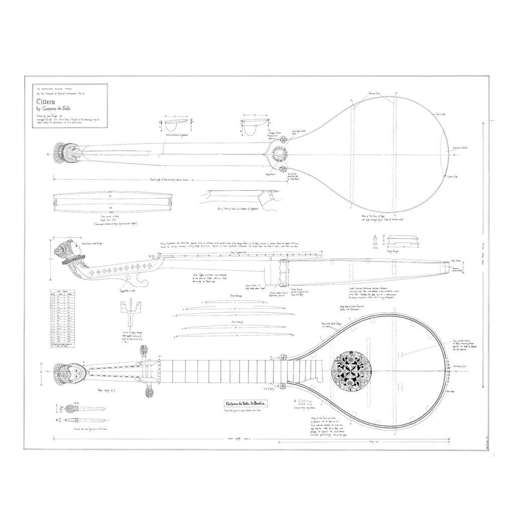 No. 31 Cittern by Gasparo da Salò Print