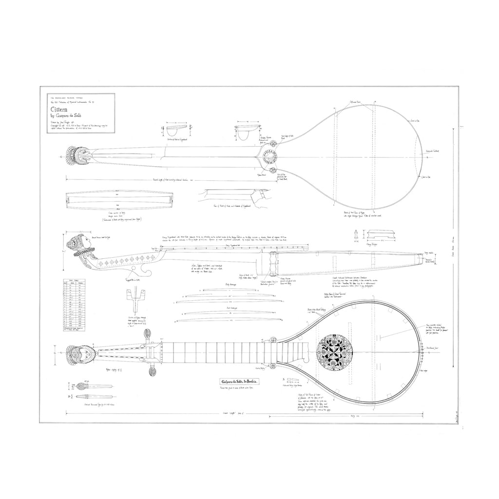 No. 32 Cittern 17th Century Italian Print