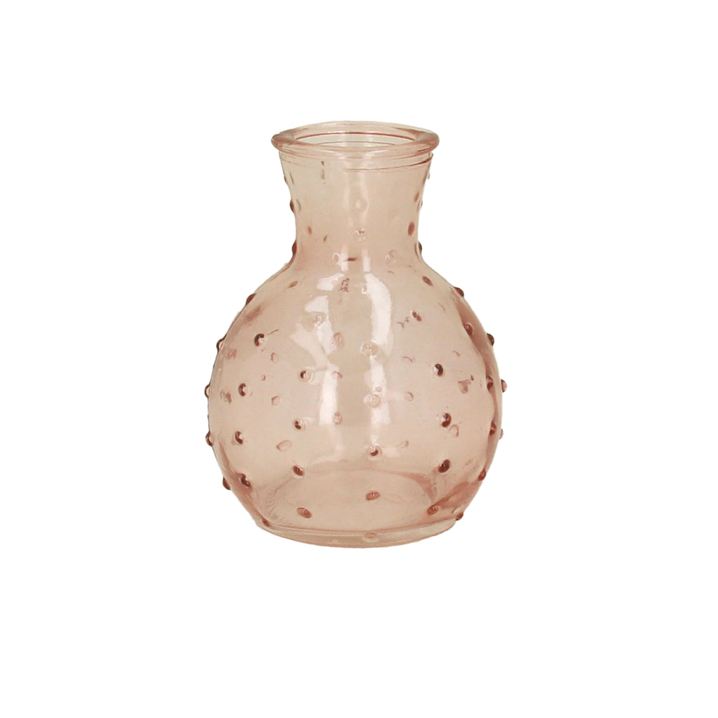 Pink Dimple Glass Mini Bud Vase