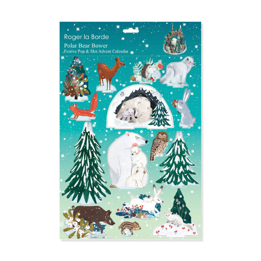 Flat version of polar bear pop and slot advent calendar