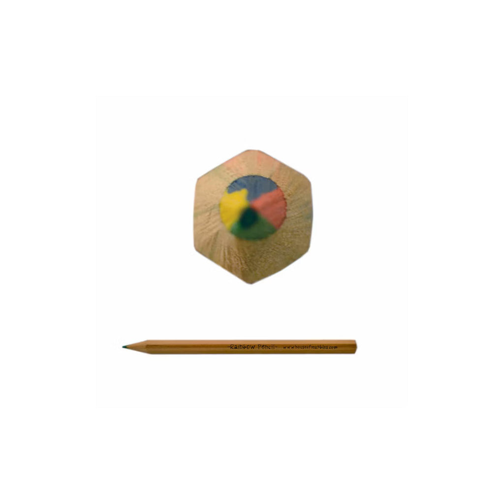 Wooden pencil rainbow lead -yellow, blue red and green
