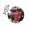 Vinyl record puzzle with colourful graphics on a white background