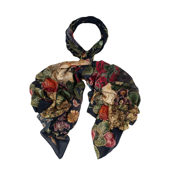 Floral patterned scrunchie on a white background