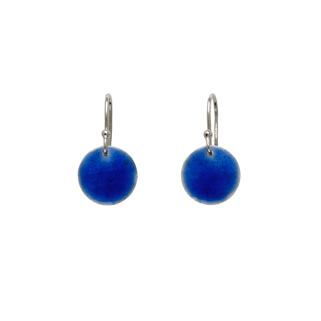 Silver & Dark Blue Rockpool Drop Earrings