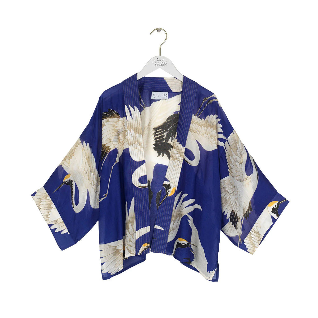 Royal Blue Stork Kimono