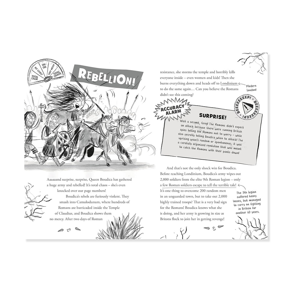 Illustrated book page with characters and text on a white background