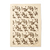 A cream-colored cotton tea towel featuring a repeating dark brown olive branch pattern and the brand name 'LIGA' printed in the bottom right corner, shown flat against a white background.
