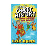 Book cover of 'Totally Chaotic History: Roman Britain Gets Rowdy!' by Greg Jenner with cartoon characters on a blue and yellow background.