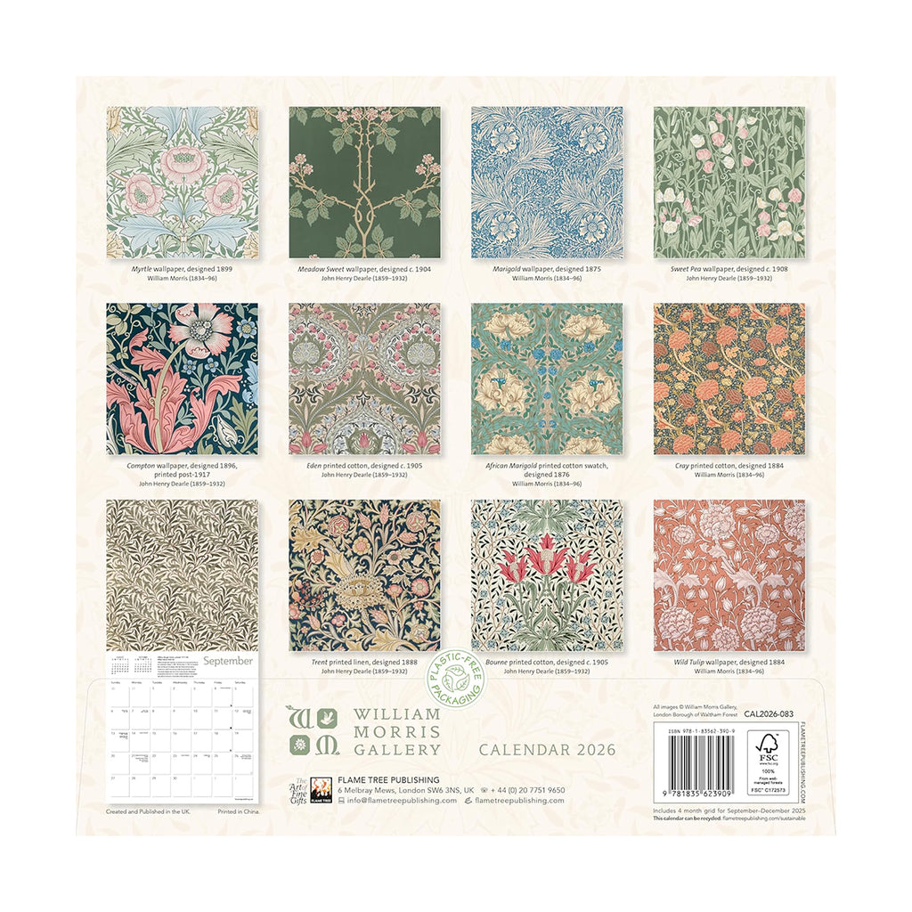 William Morris 2026 Wall Calendar– Ashmolean Museum