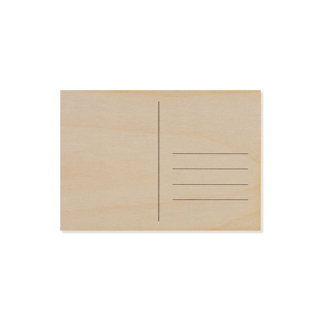 Plain postcard wooden panel on a white background