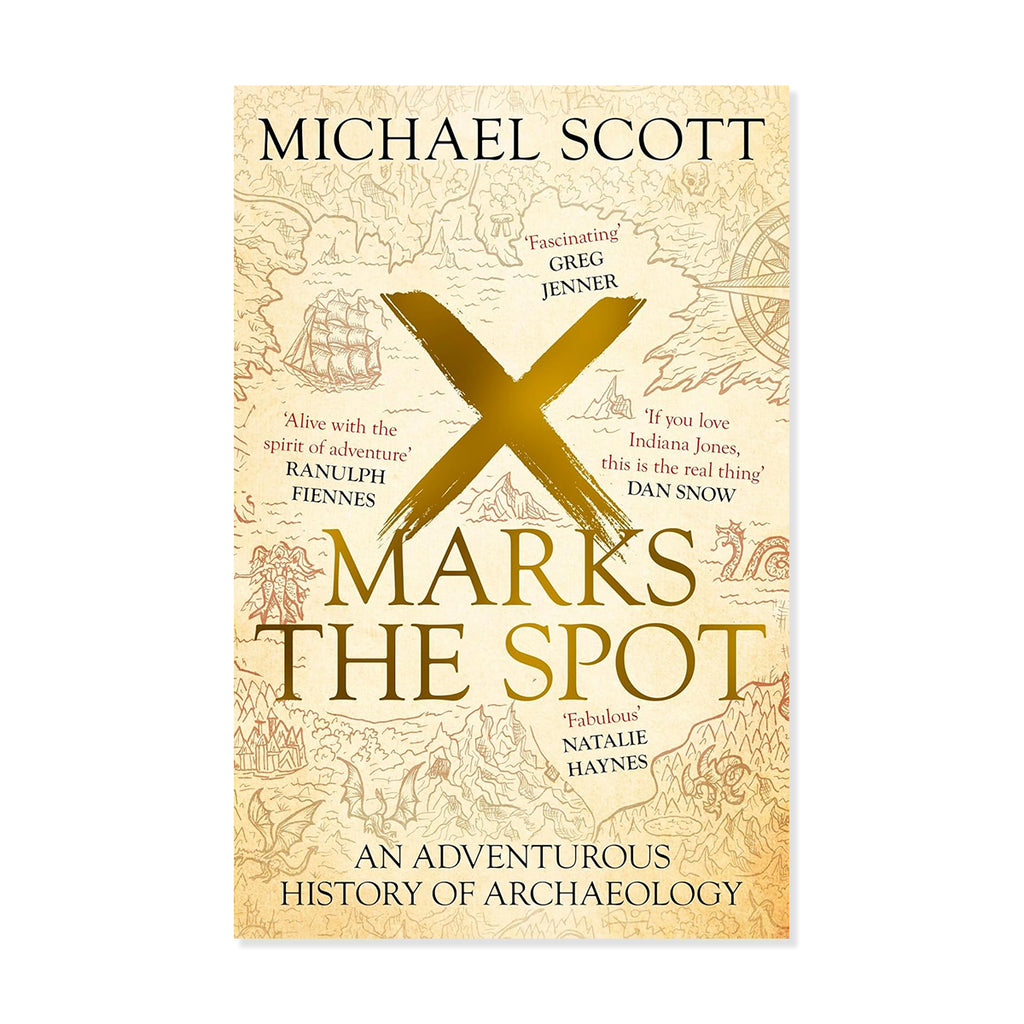 Book cover of 'Marks the Spot' by Michael Scott, featuring an aged parchment map background with a large gold 'X' and gold title text.