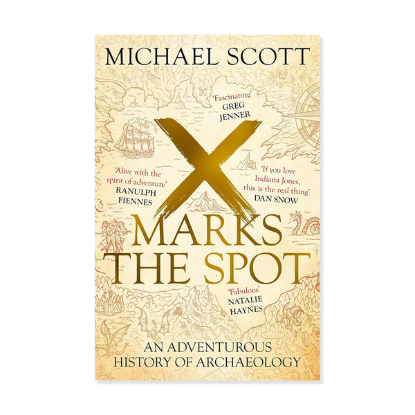 Book cover of 'Marks the Spot' by Michael Scott, featuring an aged parchment map background with a large gold 'X' and gold title text.