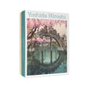Book cover with an illustration of a bridge under cherry blossoms by Yoshida Hiroshi