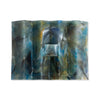 Deep blue marble effect recycled plastic soap dish with zig zag design on a white background.