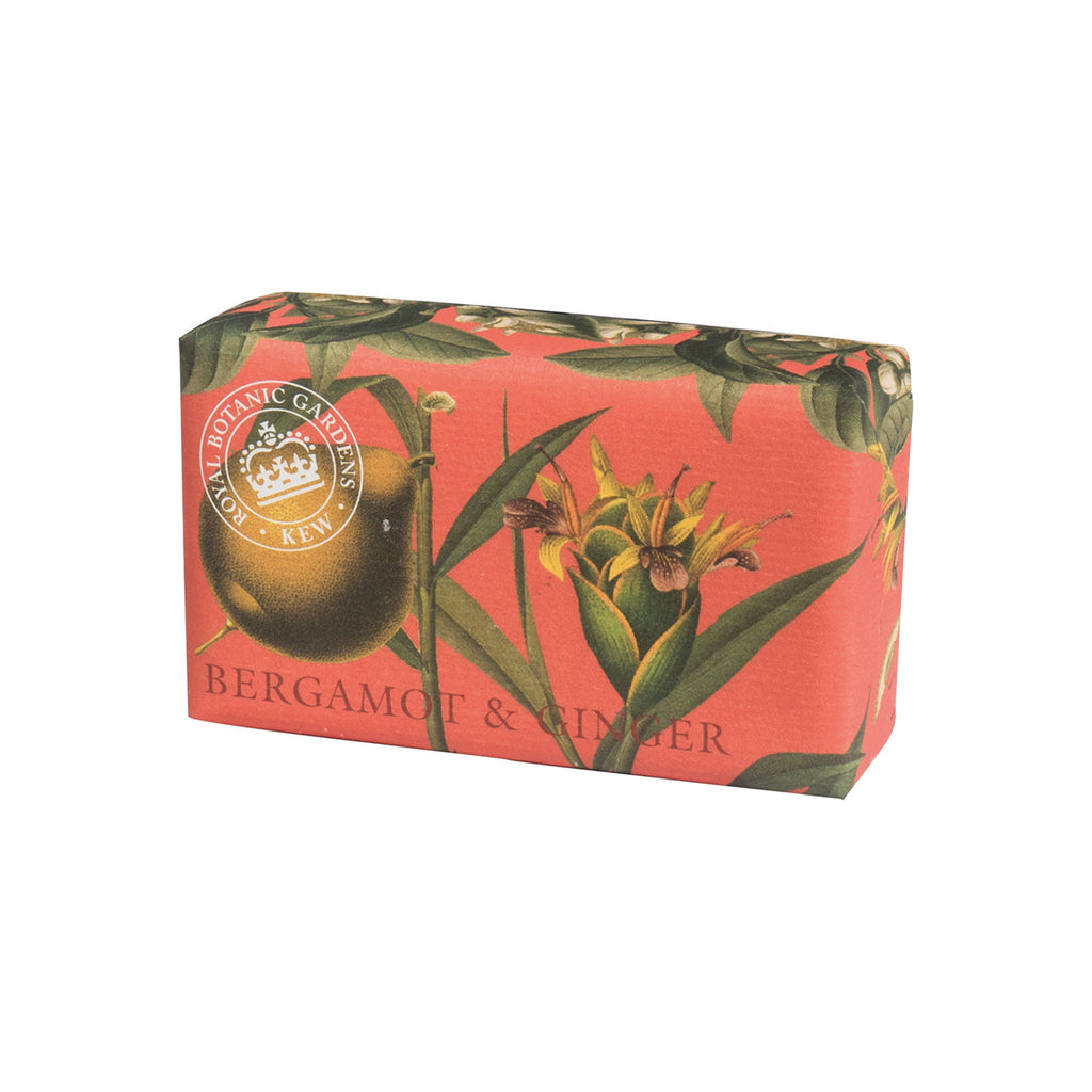 bergamot gingersoap soap bar wrapped fully recyclable packaging in orange