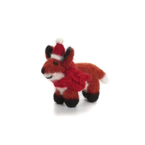 Mini Fox with Hat & Scarf Decoration